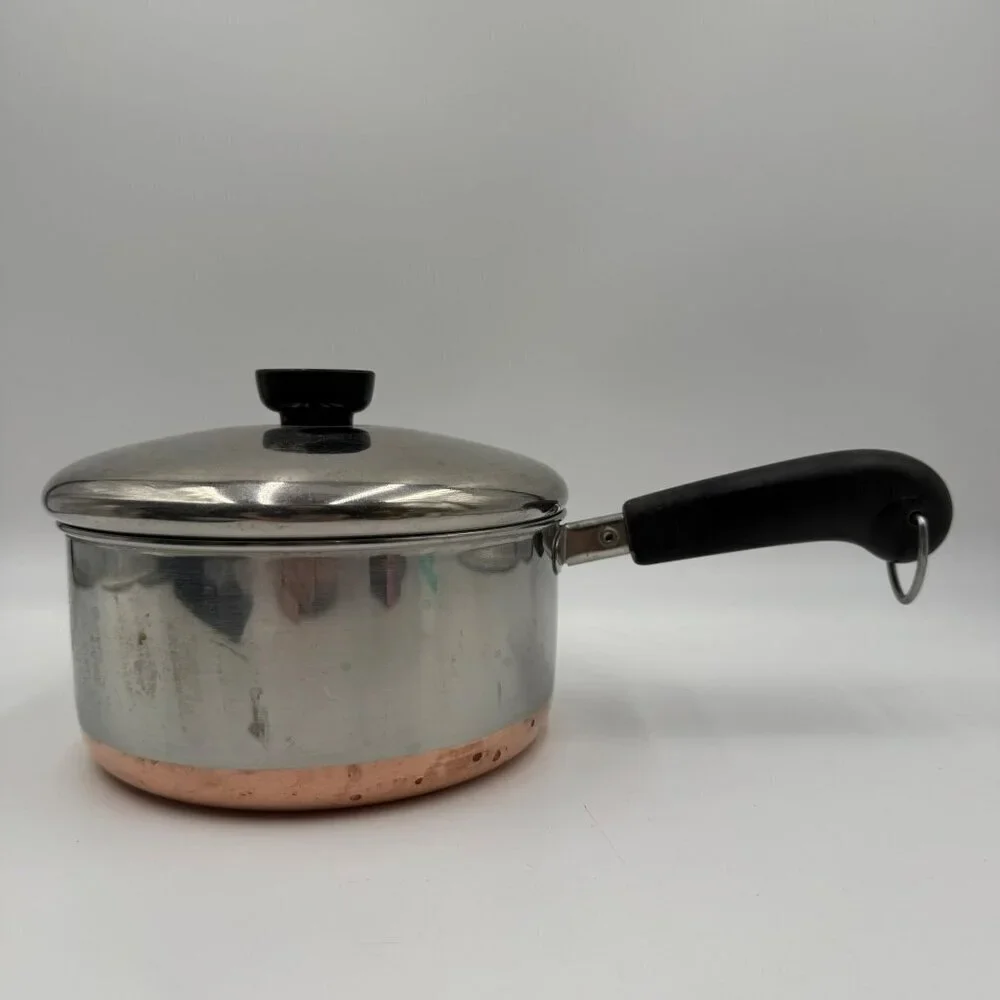 Vintage RevereWare 2qt Copper Bottom Sauce Pan w/Lid